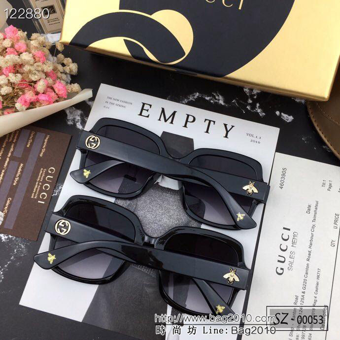 GUCCI古馳 新款太陽鏡 遮擋有害光線防輻射 出行旅遊必備品 00053  lly1323